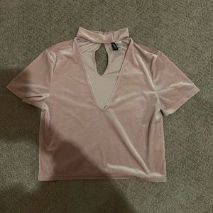 Velvet pink crop top